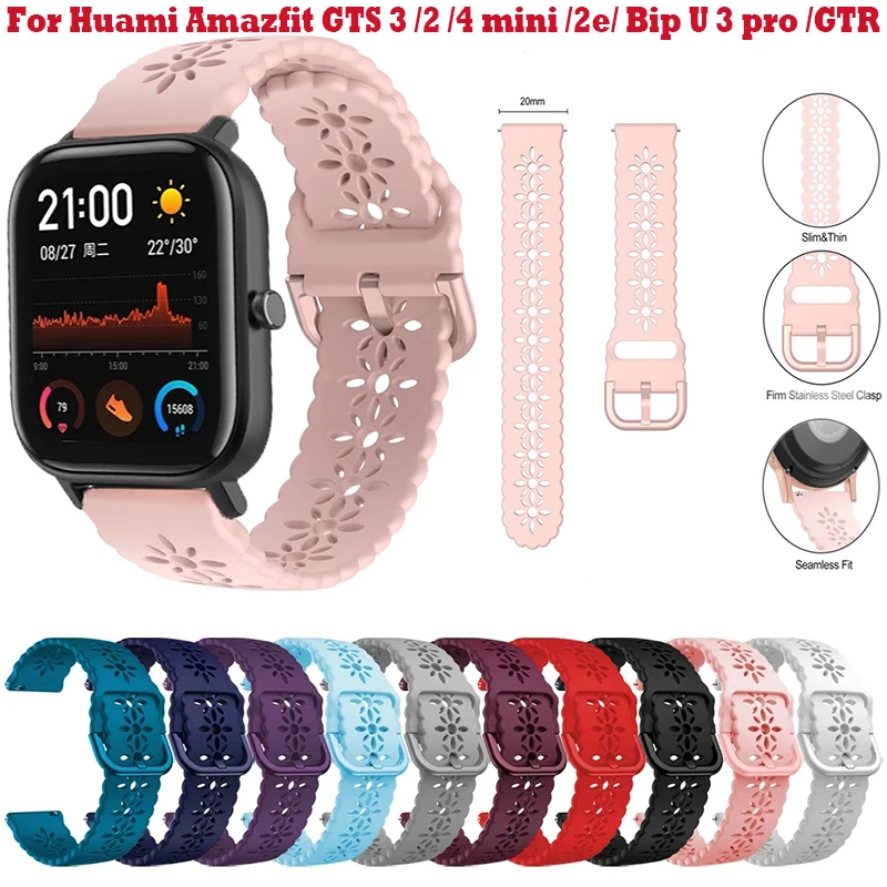 Top Trends: 20mm Correa Silicone Strap For Xiaomi Huami Amazfit GTS 3 2 4 Mini 2e Smart Watch Band Amazfit Bip U 3 Pro GTR 42mm Bracelet Shoppable Styles