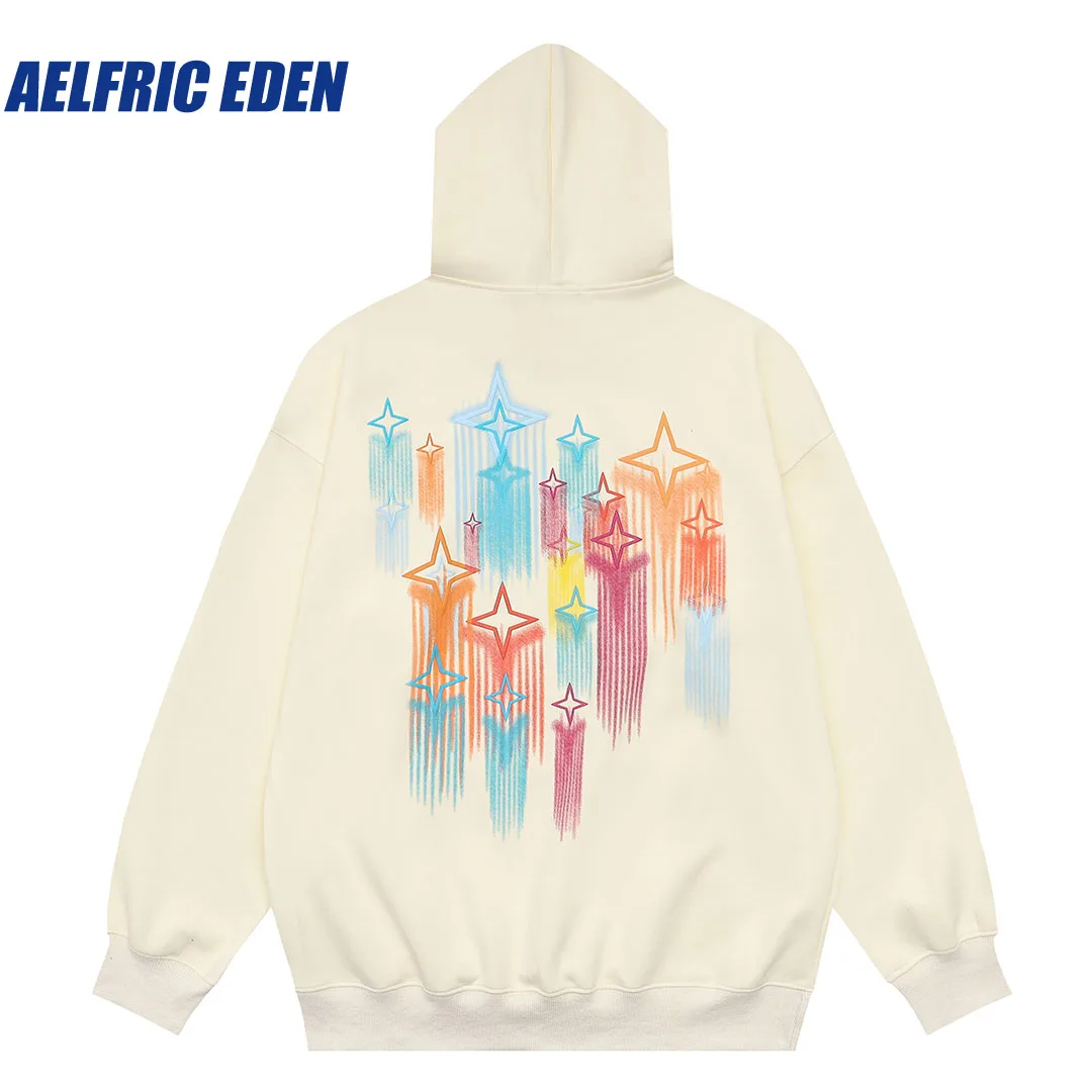 Top Trends: Aelfric Eden Star Embroidery Graffiti Hoodie Hip Hop Sweatshirt Streetwear Mens Pullover Hooded Harajuku Casual Cotton Hoodies Shoppable Styles