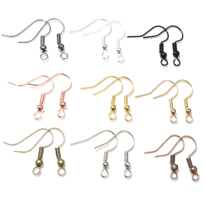 Top Trends: 100pcs / lot 20x17mm DIY Earring Findings Earrings Clasps Hooks Fittings DIY Jewelry Making Accessories Iron Hook Earwire Jewelry Shoppable Styles