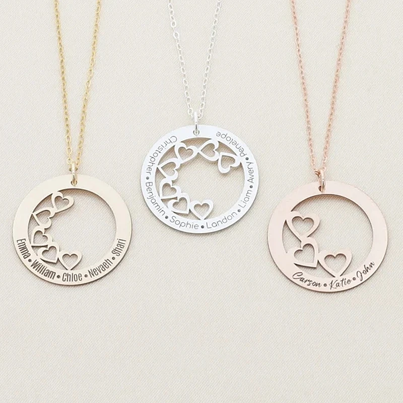 Top Trends: Personality Engraved Name Necklaces Custom Name Necklace Round Heart With Heart Necklace Stainless Steel Jerelry Women Gift Shoppable Styles