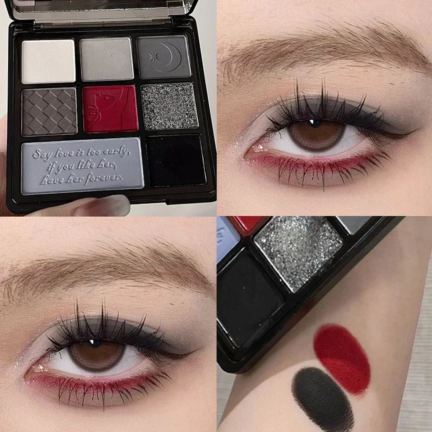 Top Trends: Cement Grey Black Eye Shadow Palette Makeup Eyes Glitter Long Lasting EyeShadow Earth Color Pigments Korean Makeup Cosmetics Shoppable Styles