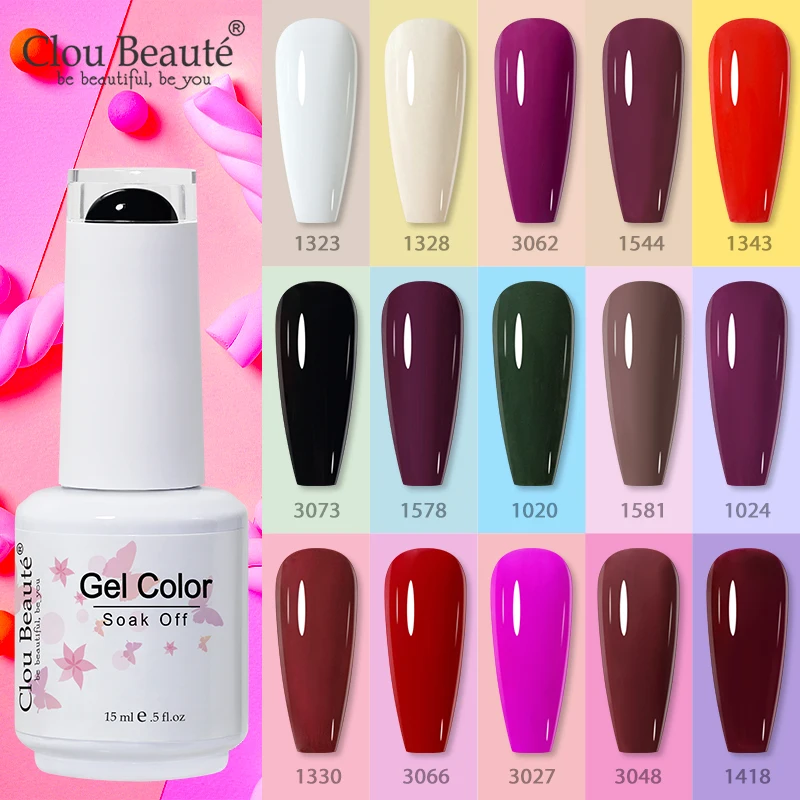 Top Trends: Clou Beaute Macaron Colors Nail Gel Polish Vernis Ongle Semi Permanent Nail Glue Varnish 15ml Base Top Coat Nails Gel UV Colors Shoppable Styles