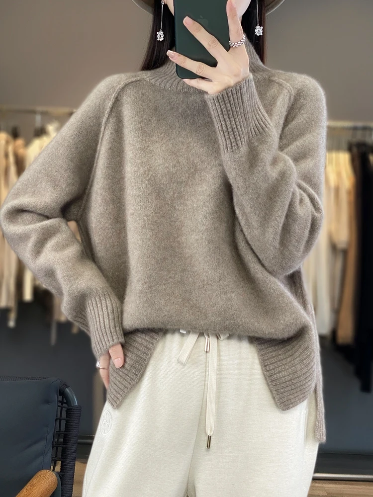 Top Trends: Women Turtleneck Sweater Autumn Winter Thick Pullovers 100% Merino Wool Solid Cashmere Knitwear Female Basic Clothes Korean Tops Shoppable Styles - Image 3