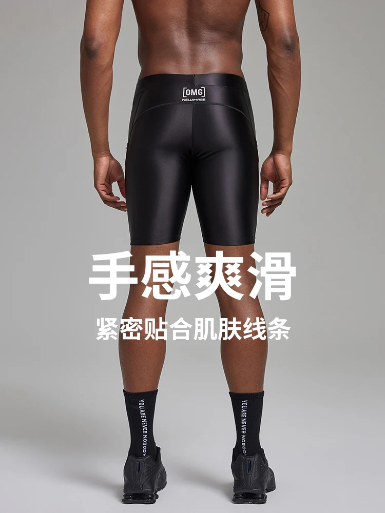 Top Trends: Glossy Plus Size Fitness Skinny Shorts Men Sport Gym Bottoms Basketball Trunks With Pockets Shoppable Styles