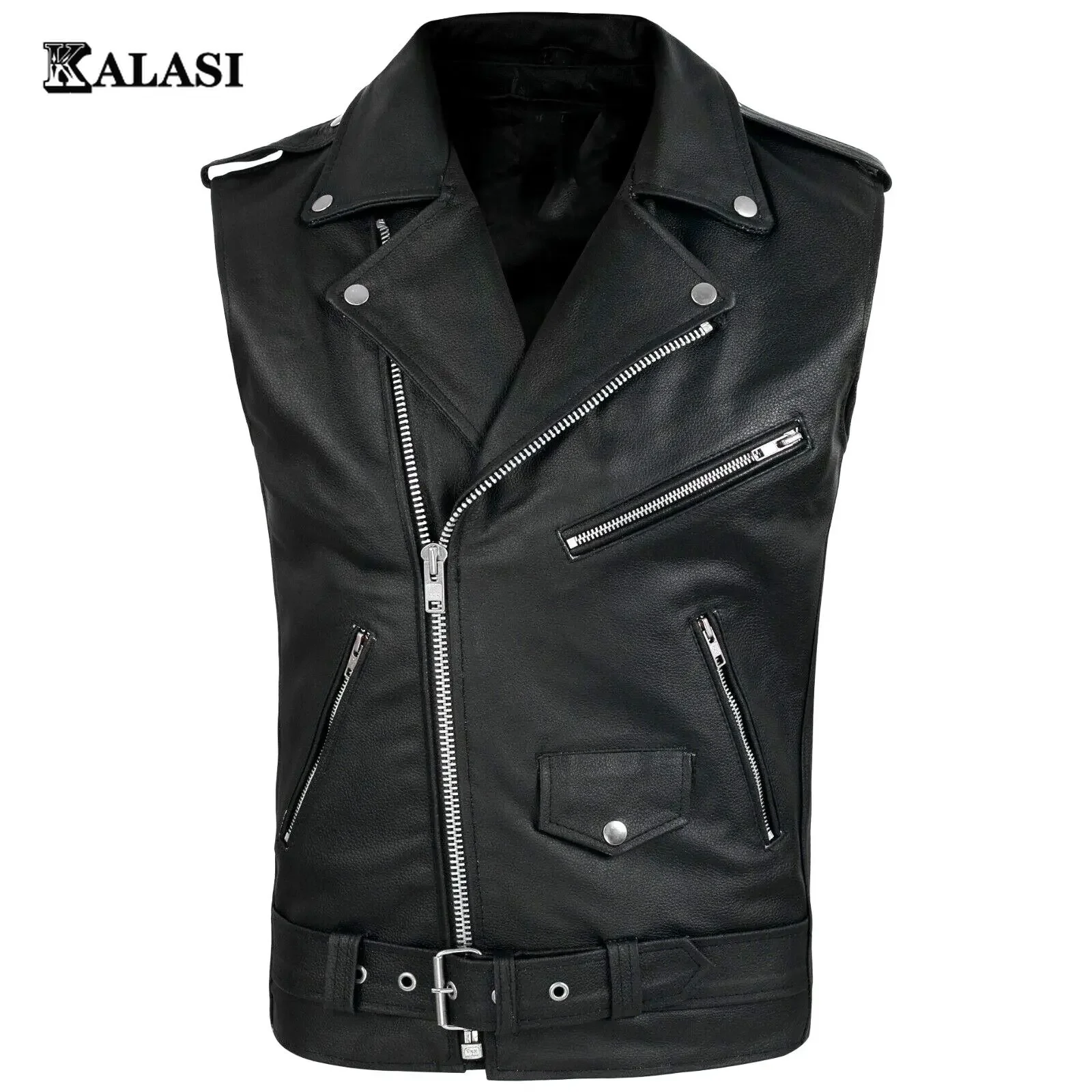 Top Trends: PU Men Vest Waistcoat Jacket Turn-Down Vests Sleeveless Leather Clothes Male Clothing Shoppable Styles