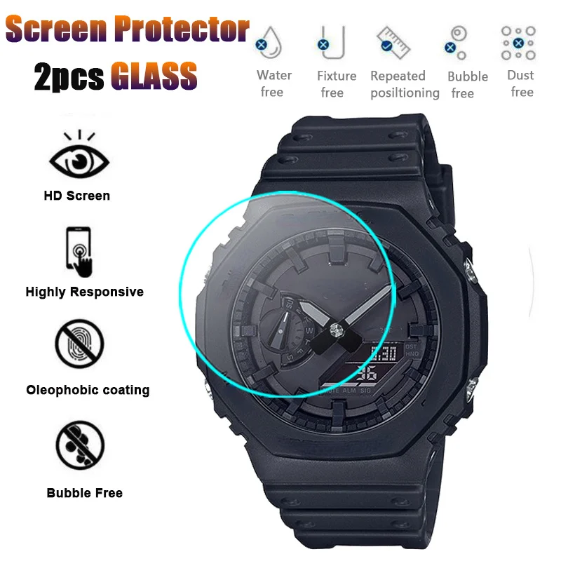 Top Trends: 2Pcs 9H Tempered Glass For Casio G Shock GA-2100 GA-2000 GA-2110 GM-2100 GMA-S2100 GA-2200 GA-B2100 GMA-S2100 Screen Protector Shoppable Styles