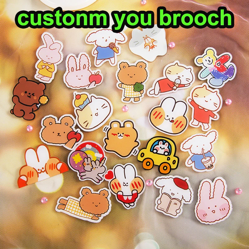 Top Trends: Custom Acrylic Pins Cartoon Photo Customized Logo Anime Cute Plastic Personalized Badge Popular Gifts Brooches Fashion Shoppable Styles