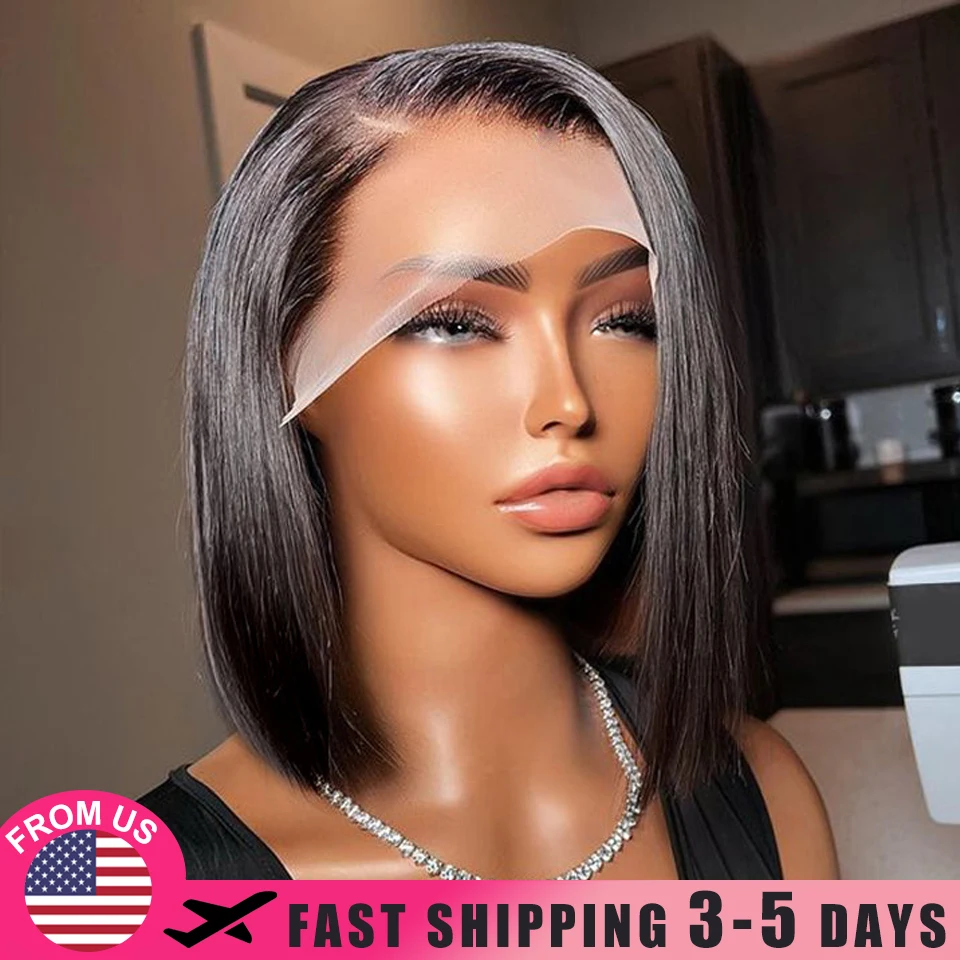 Top Trends: Short Straight Bob Wig Lace Front Human Hair Wigs For Women 13X4 Glueless HD Lace Frontal Wig Pre Plucked Remy Closure Wig Shoppable Styles