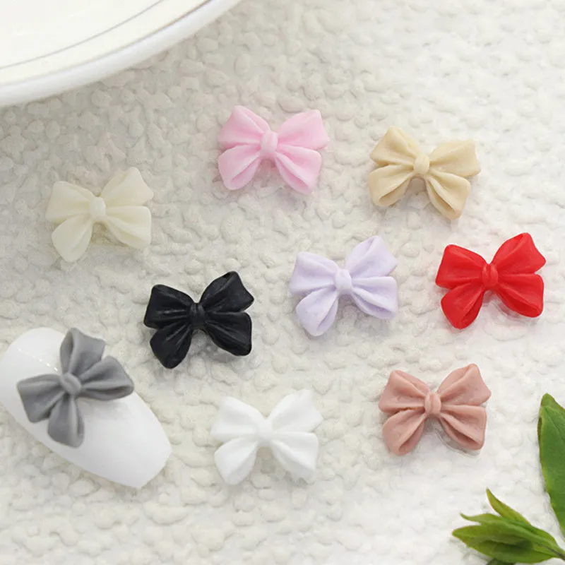 Top Trends: Summer Kawaii Bowknot Nail Art Charms Lovely Fairy Resin Ribbon Bow Nail Art Decoration Flatback Bowtie Manicure Parts R9 Shoppable Styles