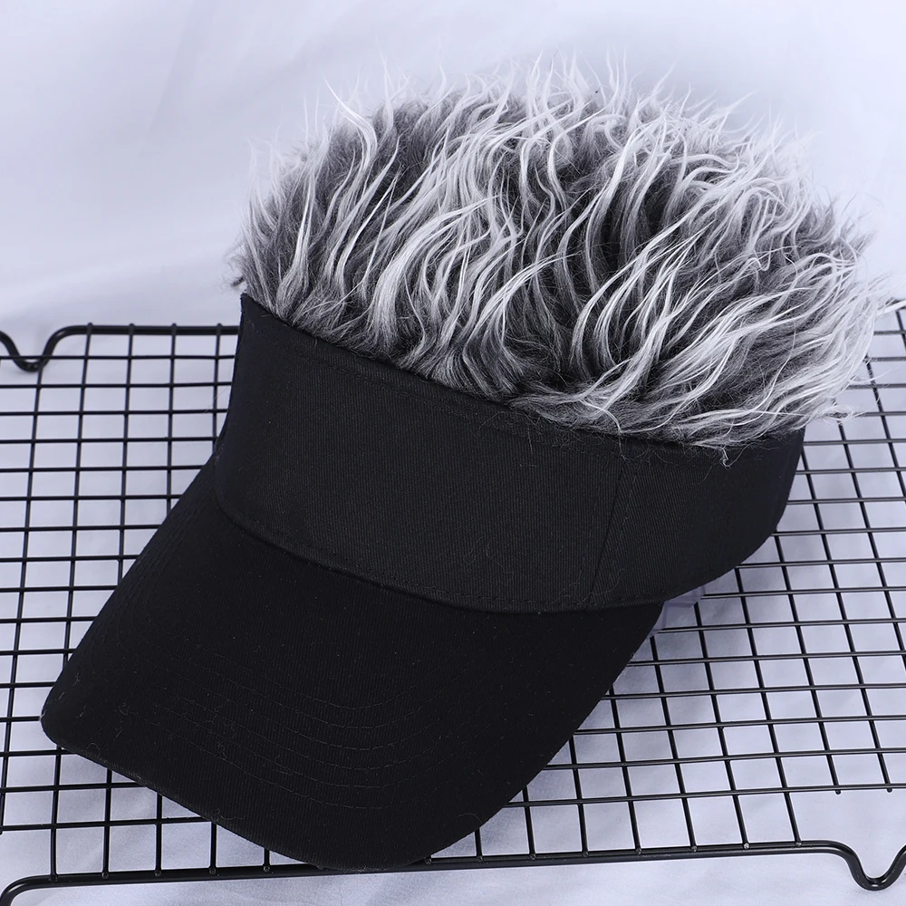 Top Trends: Golf Baseball Cap With Fake Flair Hair Cap Sun Visor Fun Toupee Hats Mens Womens Spiked Hairs Wig Hat Moto Gp Baseball Cap Shoppable Styles