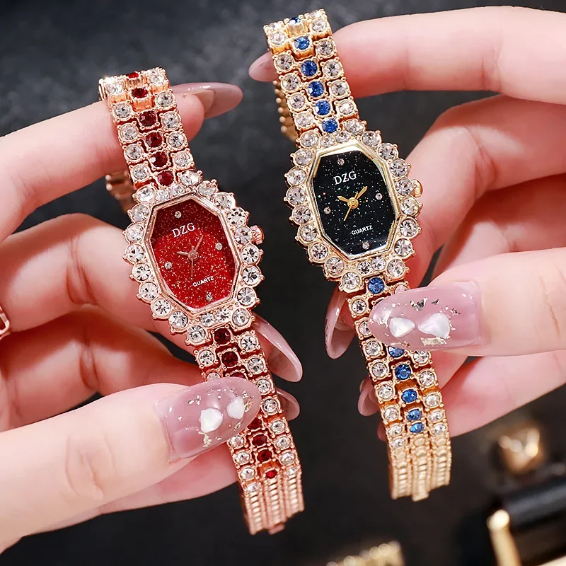 Top Trends: New Ladies Watch Bracelet Square Watch Full Diamond Ladies Watch Fashion Casual Starry Sky Watch Shoppable Styles