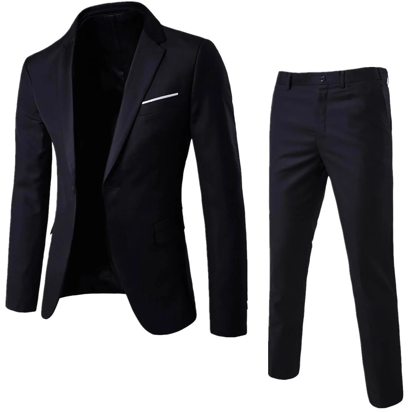 Top Trends: Formal Suit Pockets Korean Style Buttons Cuff Blazer Pants Men Suit Attractive Shoppable Styles - Image 4