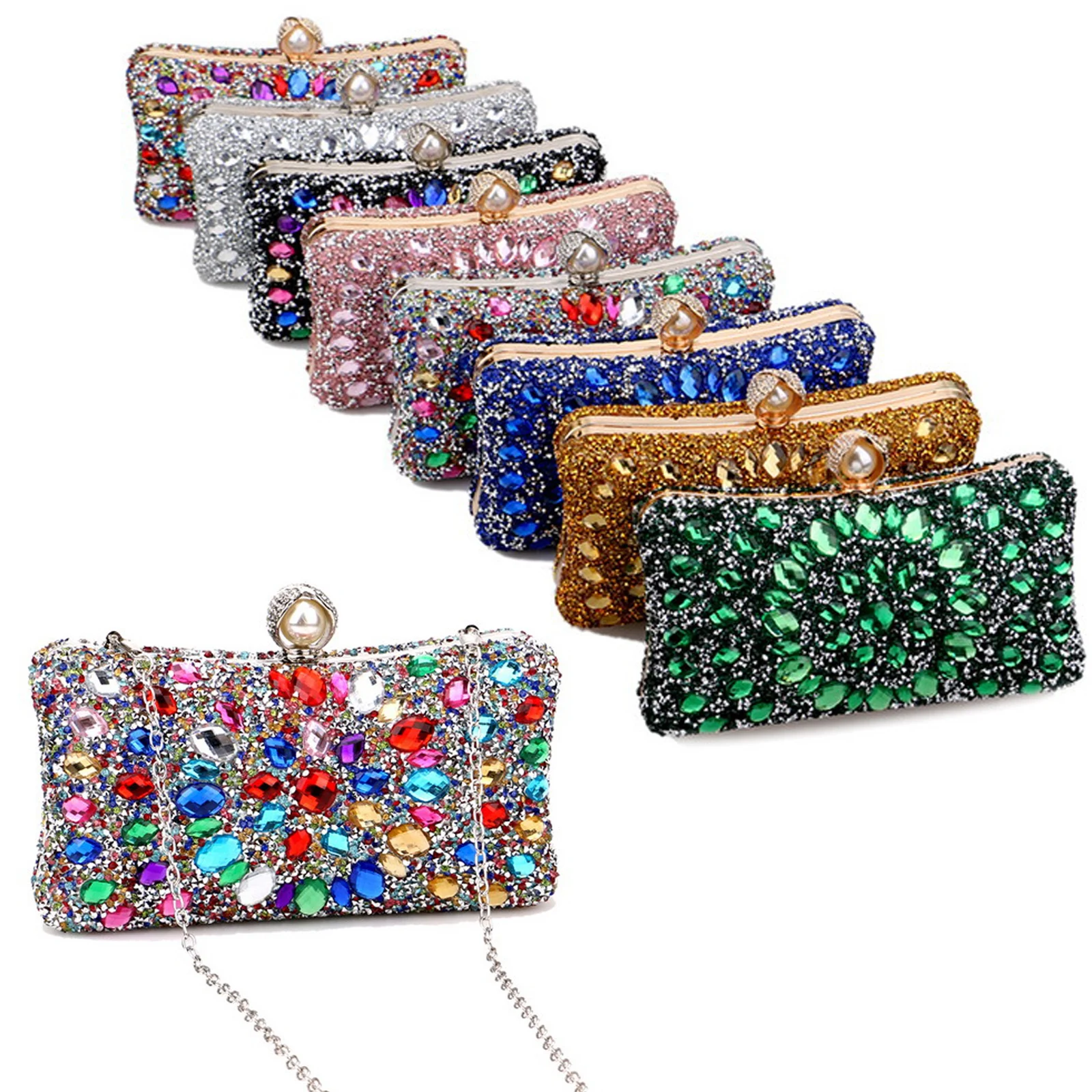 Top Trends: Rhinestone Women Luxury Clutch Evening Bag Fashion Wedding Crystal Diamond Phone Pocket Purse Female Wallet Banquet PartyHandbag Shoppable Styles