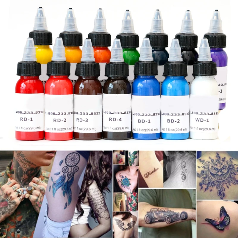 Top Trends: 14Colors 30ml / Bottle Professional TattooInk For Body Art Natural Plant Micropigmentation Pigment Permanent Tattoo Ink Shoppable Styles