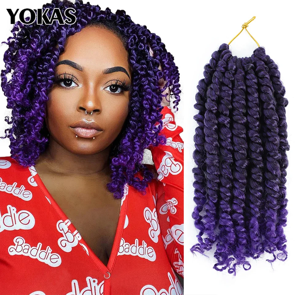 Top Trends: Passion Twist Hair Extensions Synthetic For Afro Women Pre-Twisted 6 10 18 24 Inch Braiding In Packs Crochet Braids Hair Passion Shoppable Styles