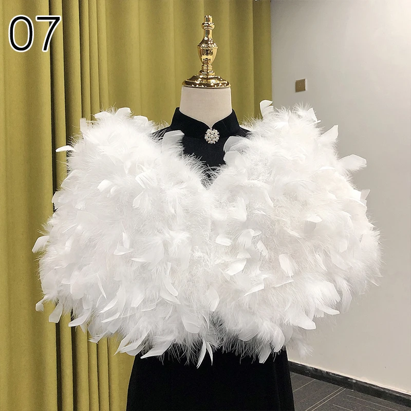 Top Trends: Real Ostrich Feather Wedding Shawl Women Winter Fur Wrap Cape Scarf Fluffy Feather Bridal Shrug Party Stoles Bride Cape Cloak Shoppable Styles