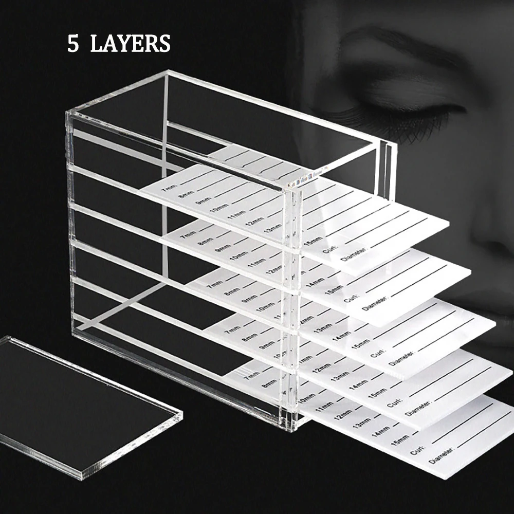 Top Trends: False Eyelash Extensions Storage Box 5 Layers Acrylic Pallet Lash Organizer Holder Display Stand Makeup Tools Supplies Shoppable Styles