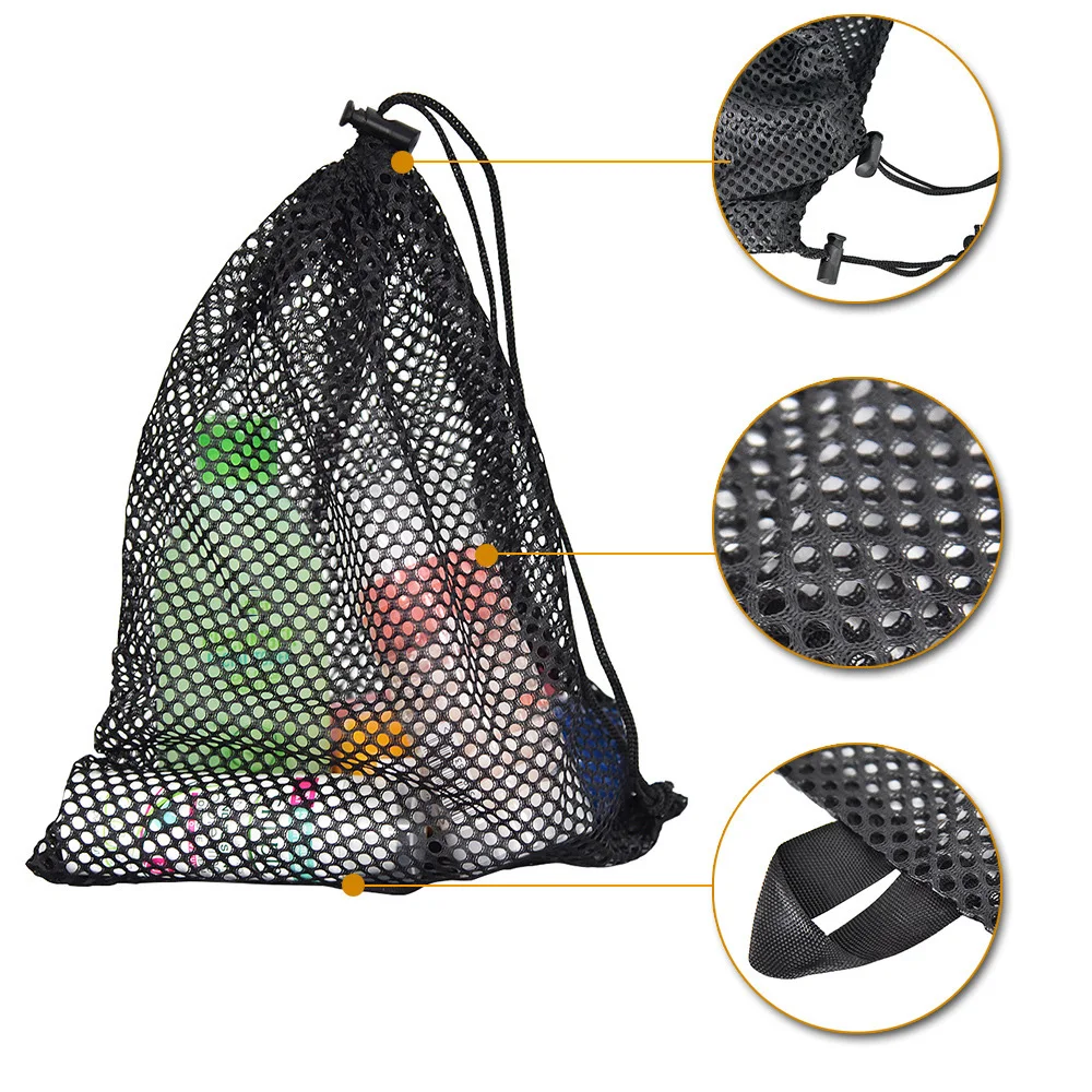 Top Trends: Outdoor Mesh Drawstring Bag Mesh Sports Bag Storage Mesh Bags For Beach Swimming Diving Surfing Sundries Toy Cosmetic Shoppable Styles