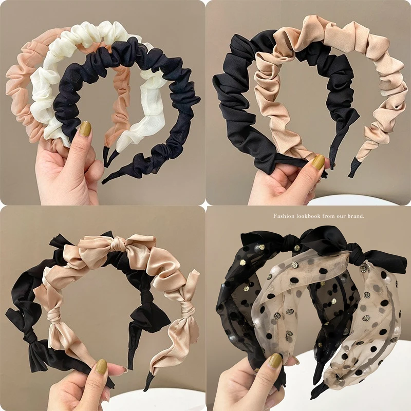 Top Trends: Korean Hairbands For Woman Hair Accessories Candy Color Pleated Bowknot Headband Women Girls 2021 Fashion Designer Hair Bands Shoppable Styles