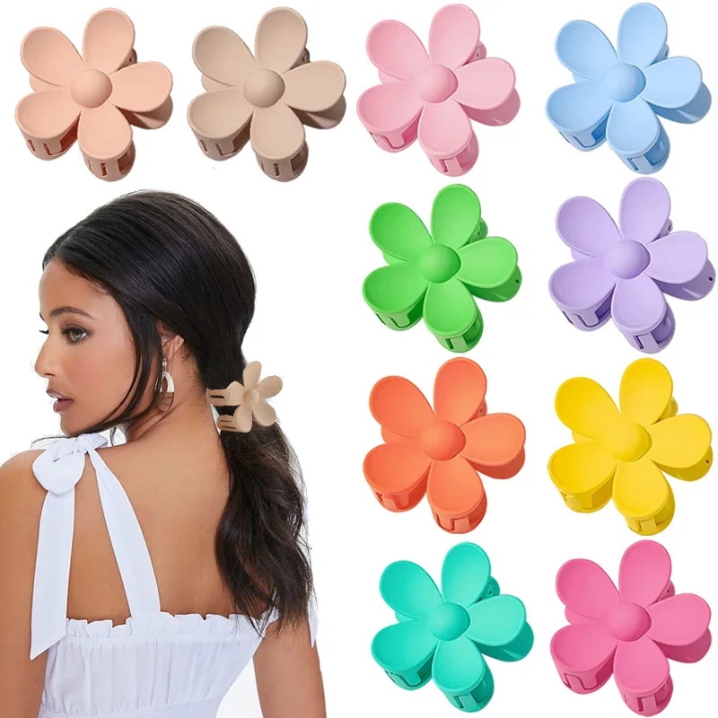 Top Trends: Large Flower Claw Clips For Women Thick Hair Girls Dasiy Strong Hold Matte Hair Clamps Headwear Barrette Hair Accessories Shoppable Styles