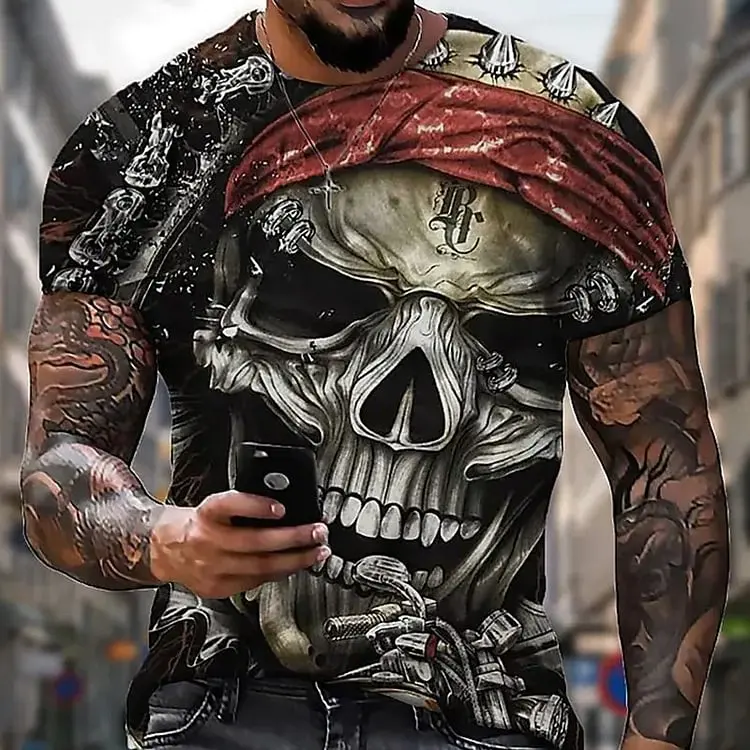 Top Trends: Men&#039;s T-Shirt For Men Clothing Skull Graphic Horror 3D Print Summer Tops Short Sleeve Fashion Casual Oversized Tee Shirt Street Shoppable Styles