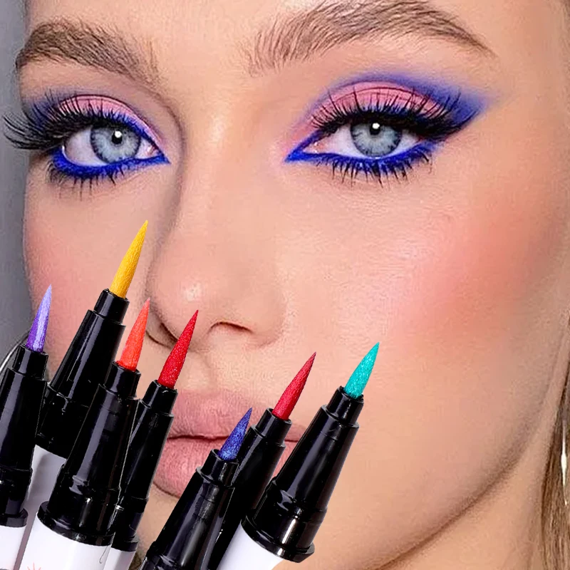 Top Trends: Colorful Liquid Eyeliner Pencil Waterproof Blue Red Black White Eye Liner Pen Long Lasting Quickily Drying Eyes Makeup Cosmetics Shoppable Styles