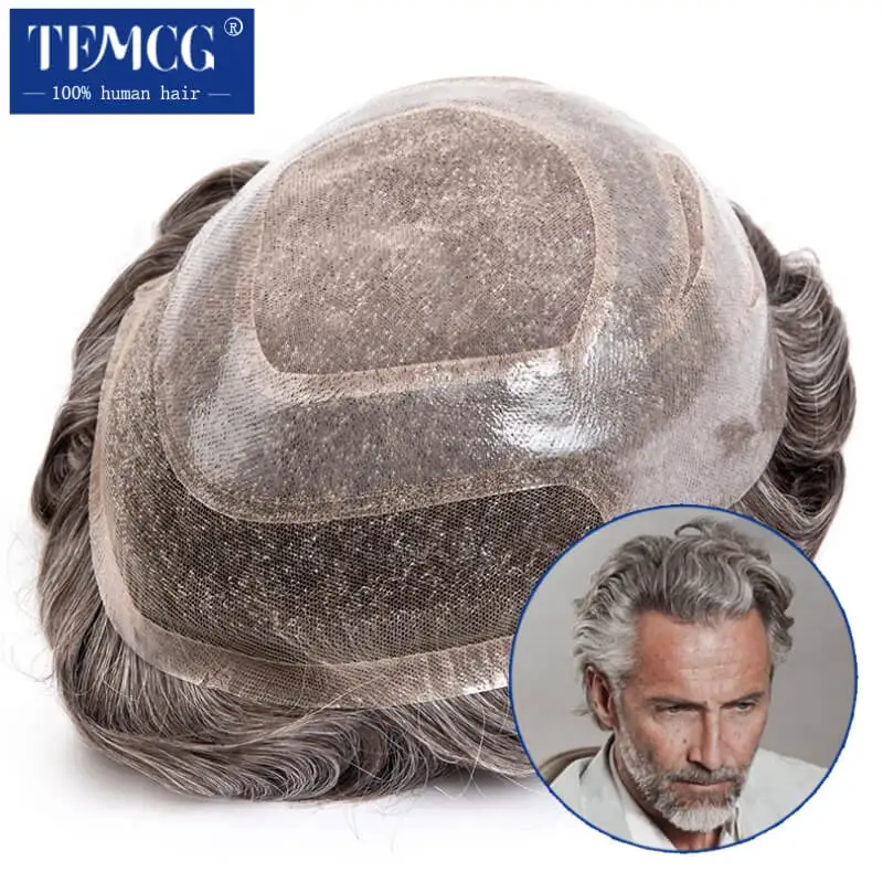 Top Trends: VERSALITE-Swiss Lace Front & PU Men Toupee Natural Hairline Male Hair Prosthesis 100% Human Hair Replacement System Men's Wigs Shoppable Styles