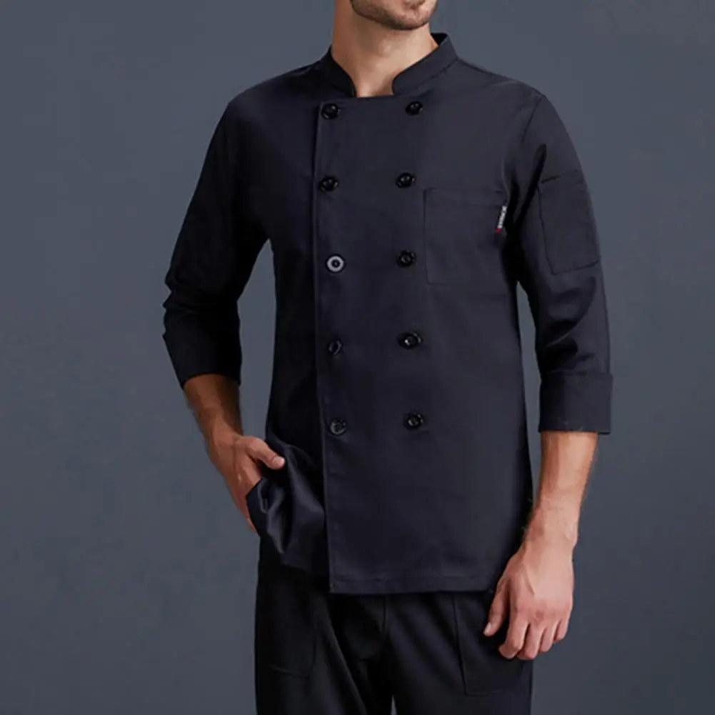 Top Trends: Stylish Restaurant Uniform Quick Drying Chef Jacket Double Breasted Men Women Chef Shirt Pastry Clothes Anti-dirty Shoppable Styles - Image 5