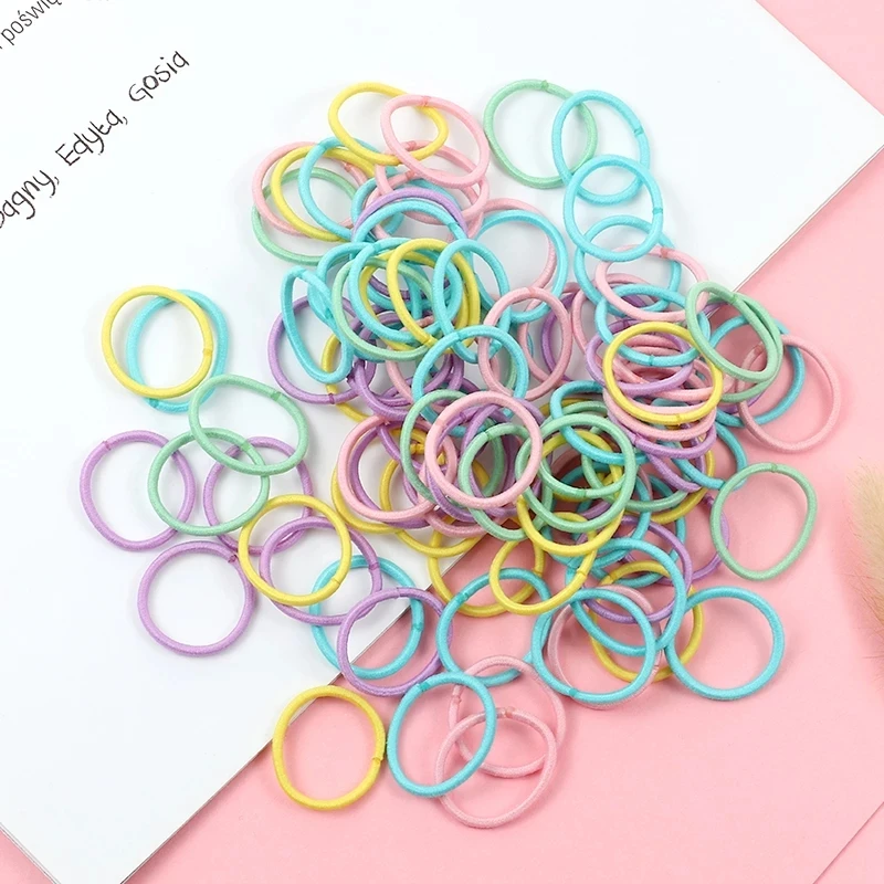 Top Trends: 100PCS / Set Girls Colorful Hair Ring Children Ponytail Elastic Rubber Band Hair Band Hair Accessories Girl Headband Headdress Set Shoppable Styles - Image 6