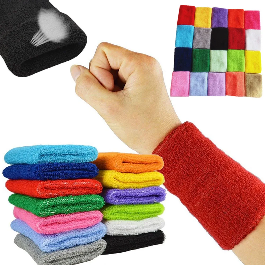 Top Trends: Sports Square Cotton Sweatband Wristband Basketball Tennis Gym Yoga Wrist Band Cotton Basehat Sweat Towel Exercise 1pcs Shoppable Styles