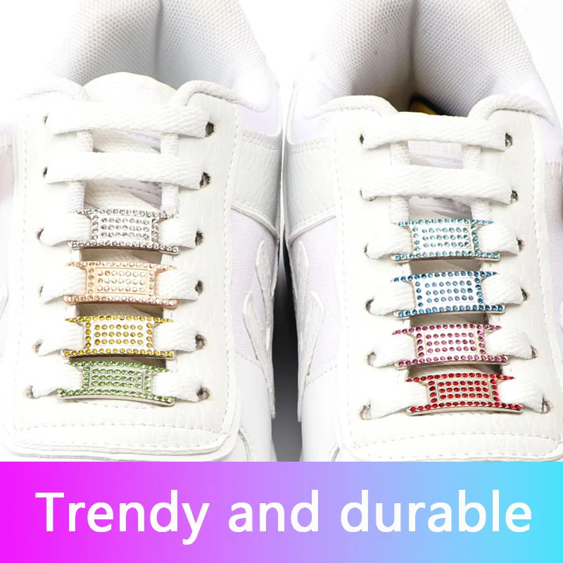 Top Trends: 2Pcs Colorful Rhinestone Laces AF1 Shoe Decoration Jeweled Sneaker Shoe Charms Girl Gift DIY Shoelaces Buckles Shoes Accesories Shoppable Styles