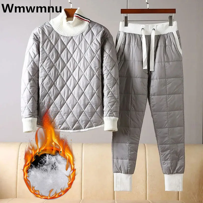 Top Trends: Windbreak Down Cotton Tracksuit 2 Piece Set Winter Warm Casual Turtleneck Sweatsuits Conjuntos Thicken Harem Jogger Pants Outfit Shoppable Styles