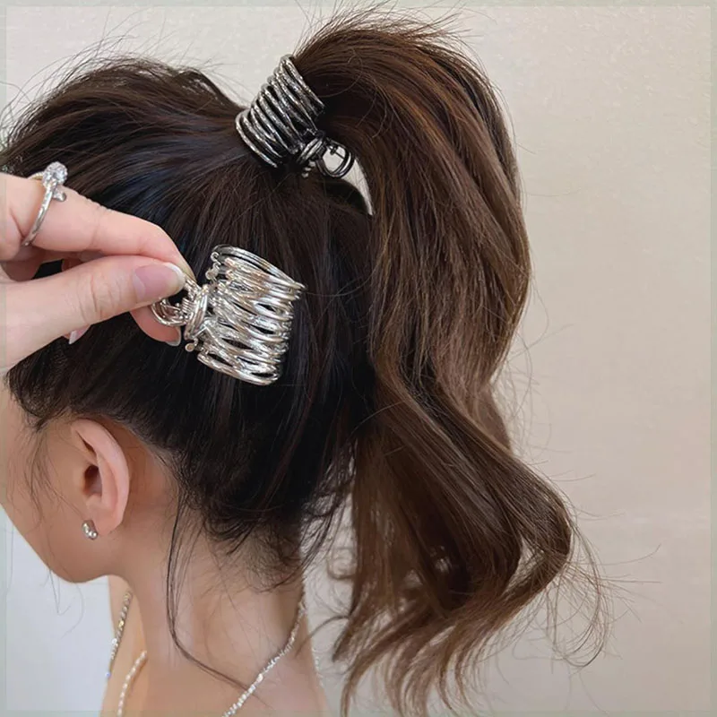 Top Trends: New Irregular Metal Hair Claws Girl Fashion High Ponytail Clip Fixed Hairpin Claw Clip Advanced Sense Hair Accessories Headwear Shoppable Styles