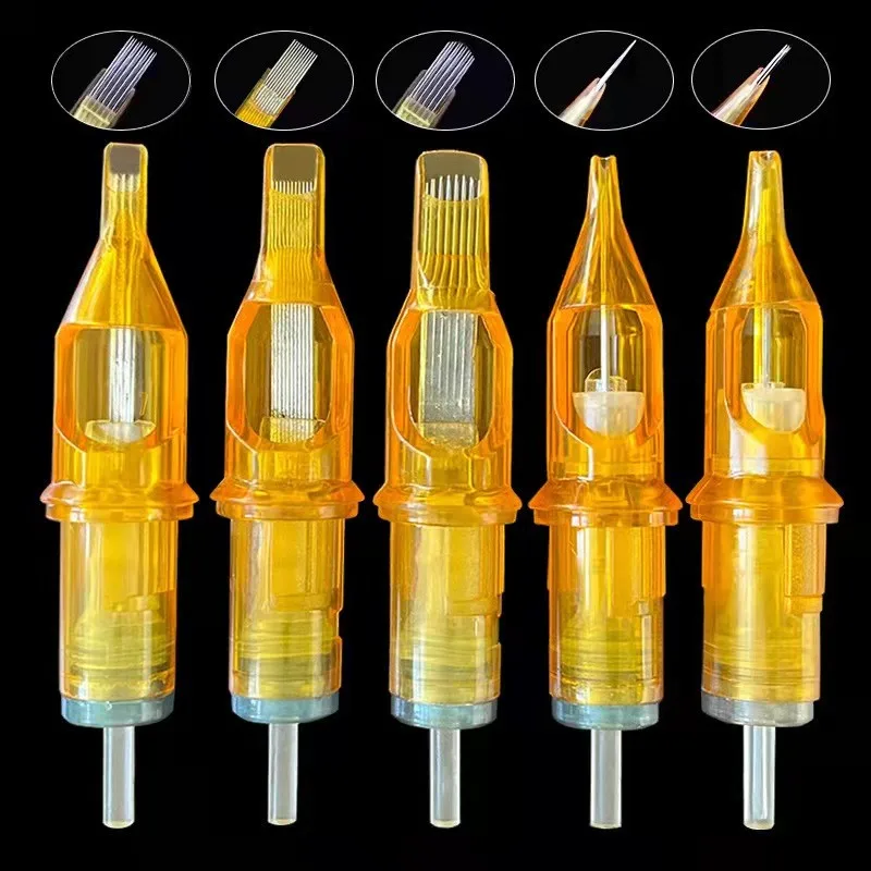 Top Trends: 20pcs Yellow Dragonfly Tattoo Cartridge Needle 1 3 5 7 9 11 13 14 15 RL RM RS M1 For Tattoo Machine Pen Needle Accessories Shoppable Styles