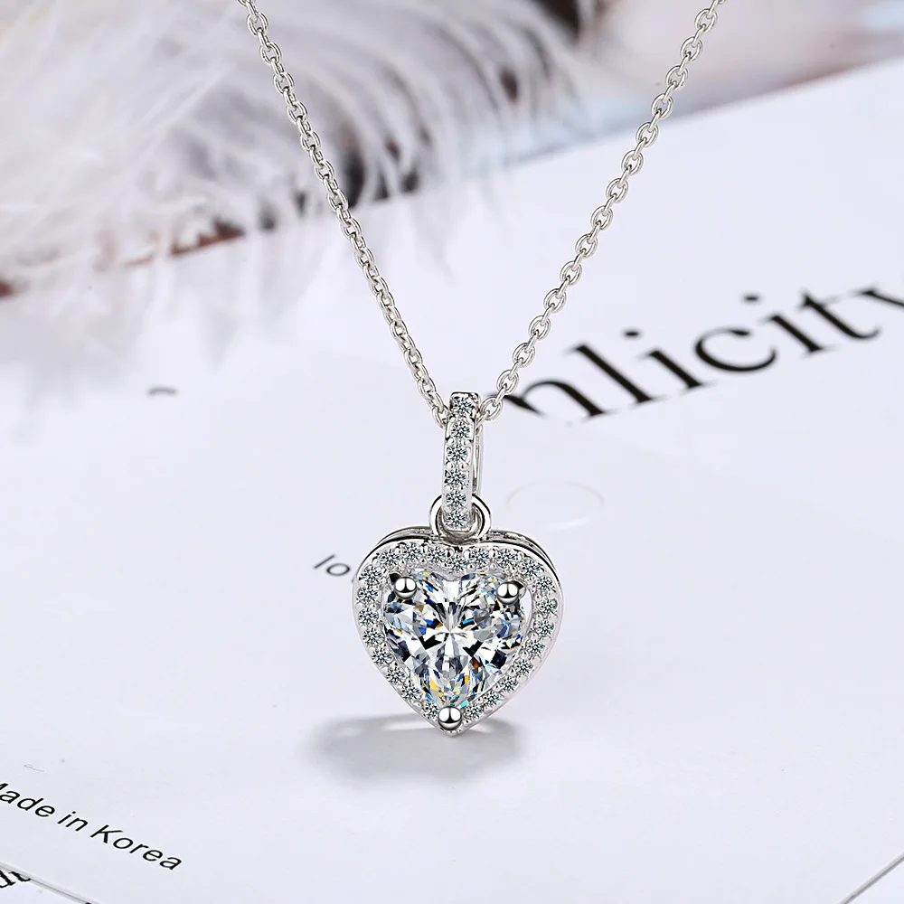 Top Trends: 925 Sterling Silver Zircon Heart Pendants Necklaces For Women Luxury Designer Jewelry Gift Female Items GaaBou Shoppable Styles