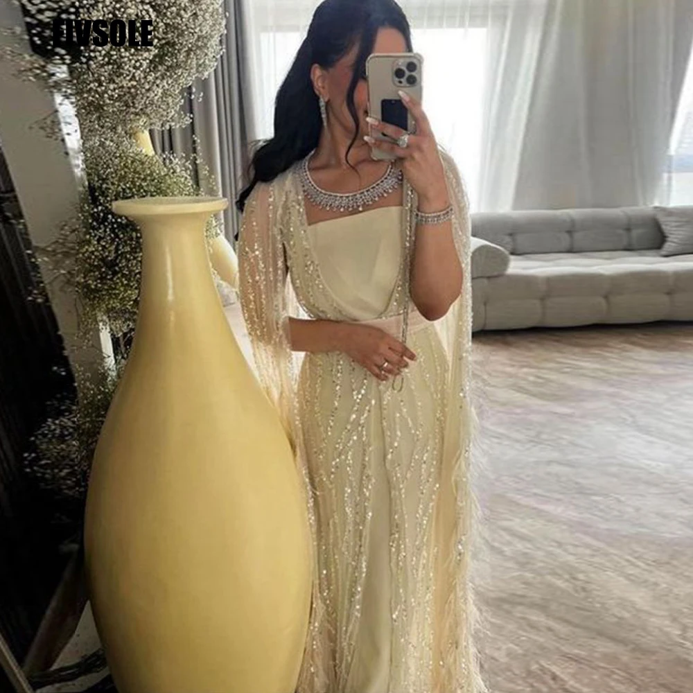 Top Trends: Fivsole Mermaid Prom Dresses Boat Neck Glitter Sequin Floor Length Evening Gowns Long Party Formal Event Dress Robes De Soirée Shoppable Styles