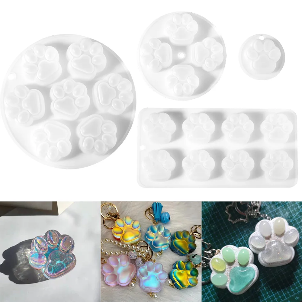 Top Trends: Cat Paw Pendant Silicone Mold Keychain Pendants Epoxy Resin Molds For DIY Epoxy Resin Crafting Mould Jewelry Making Crasfs Shoppable Styles