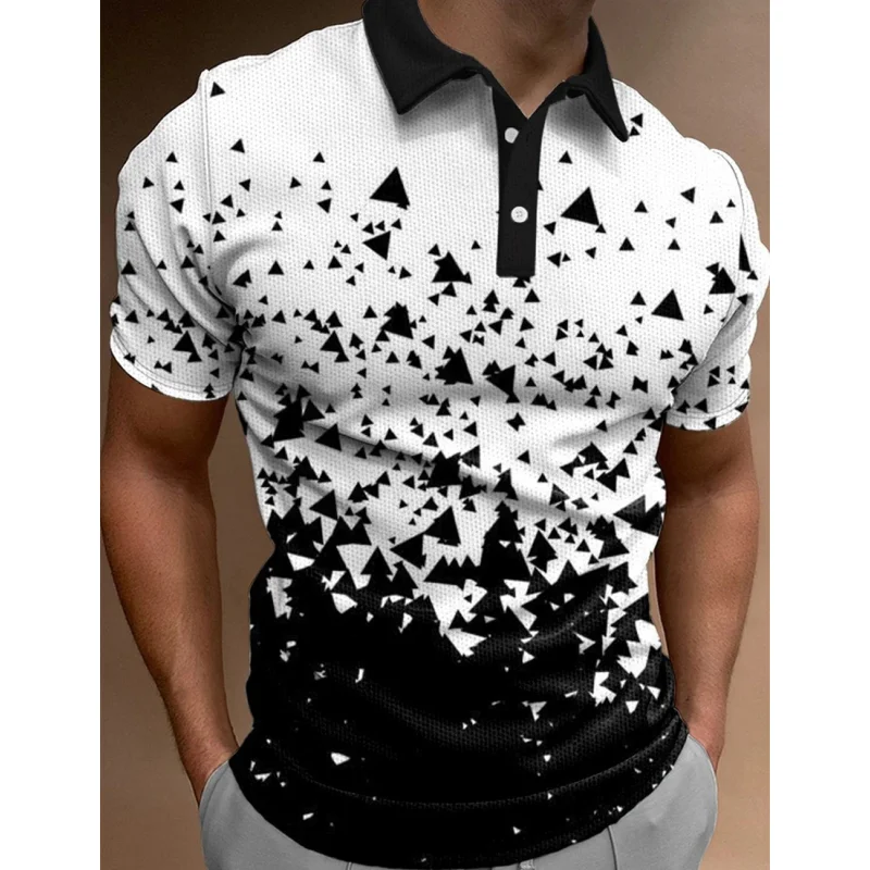 Top Trends: Fashion Men'S Polo Shirt 3d Black And White Printed Loose Oversized Shirt And Blouses Men'S Clothing Summer Casual Short Sleeves Shoppable Styles