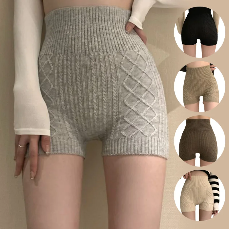 Top Trends: Big Sale Winter Shorts Warm Knitted Fleece Elastic High Waist Underwear Underlay Shorts Women Fitness Casual Bottoms Streetwear Shoppable Styles - Image 3