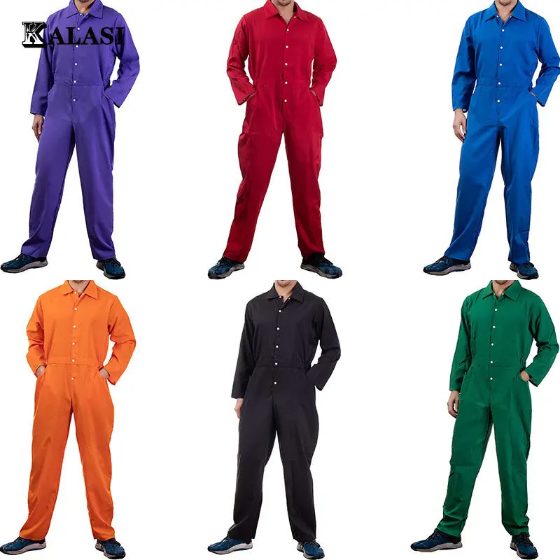 Top Trends: New Arrival Unisex Halloween Overall Costume Prisoner Red Orange Jumpsuit Men's Serial Killer Cosplay Uniform Horror Movie Shoppable Styles