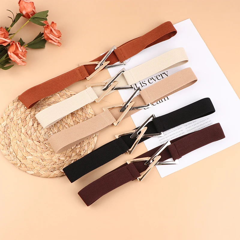 Top Trends: Fashion Triangle Buckle Belt Women's Decorative Elastic Belt Dress Sweater Set Multi Functional Fashion Belt Shoppable Styles