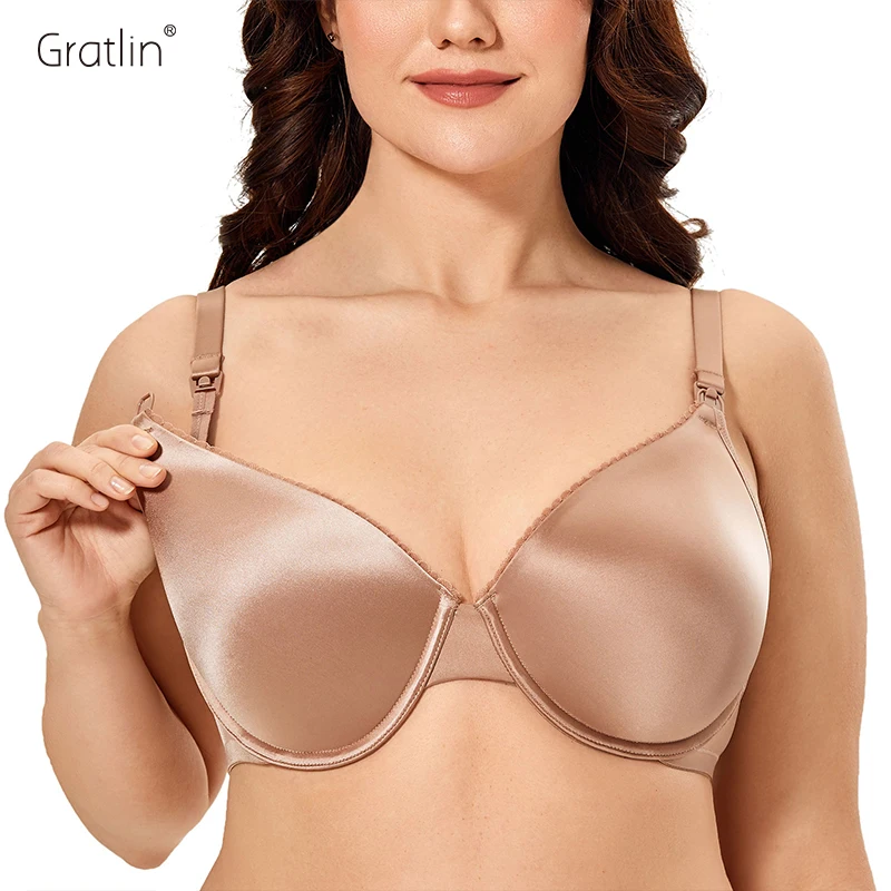 Top Trends: Gratlin Women&#039;s Full Coverage Breastfeeding Bra Support Underwire Padded Maternity Lightly Padded Nursing Bra Shiny Color Shoppable Styles