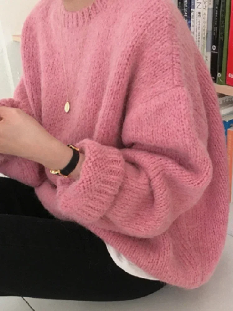 Top Trends: 10 Colors Pink Women Sweater Womens Winter Sweaters Pullover Female Knitting Overszie Long Sleeve Loose Knitted Outerwear White Shoppable Styles