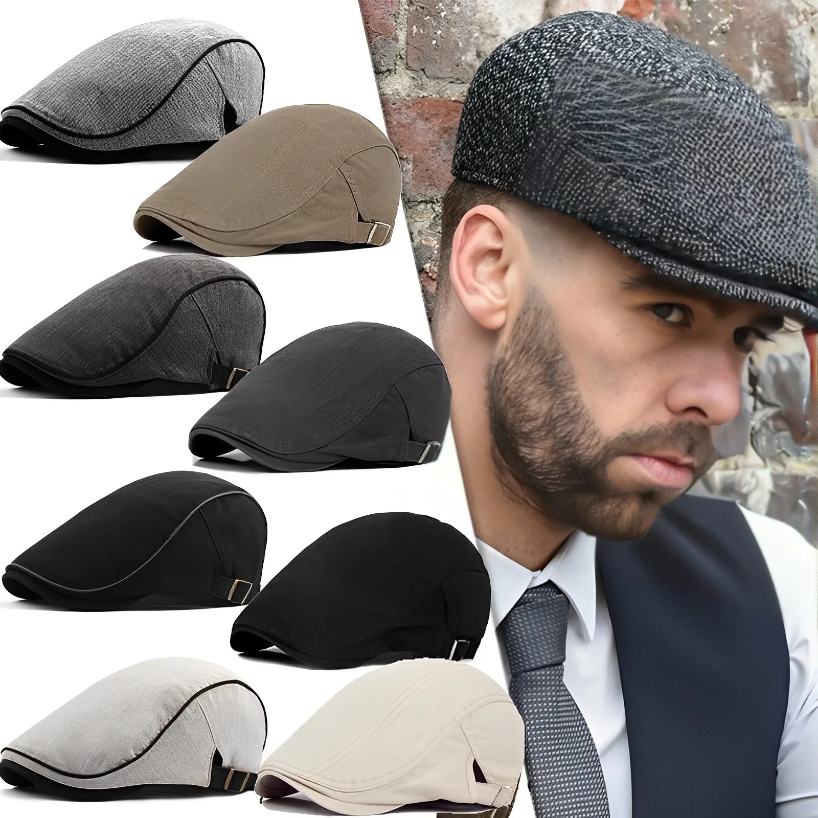 Top Trends: Vintage Newsboy Caps Men Women Berets Hat Classic Plaid Stripe Beret Cotton Flat Cap British Painter Hats Herringbone Hats Shoppable Styles