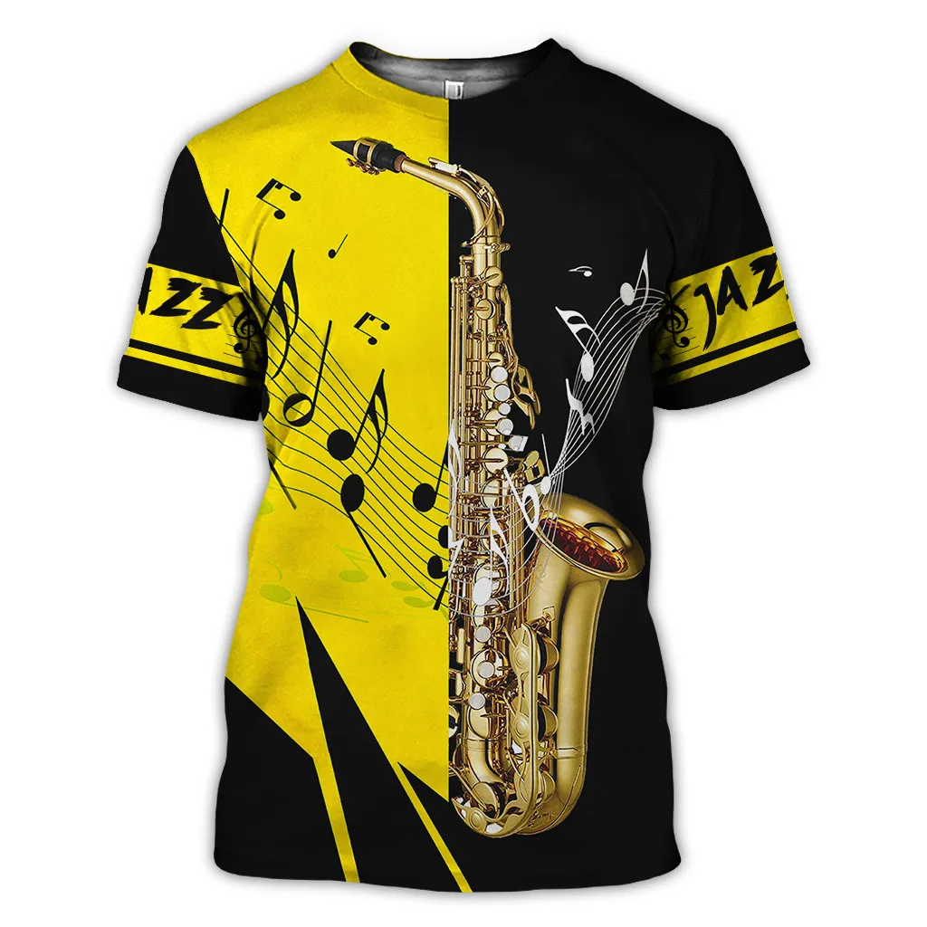 Top Trends: Men Trend Instrument Saxophone Graphic T-shirt Harajuku Piano Music Short Sleeve Hip Hop Large Size Fashion Casual Quality Shirt Shoppable Styles