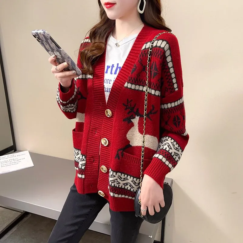 Top Trends: Women's Warm Knitted Jacket, Loose Pocket, Fawn Fashion, Knit Cardigan, Ladies, Spring Shoppable Styles