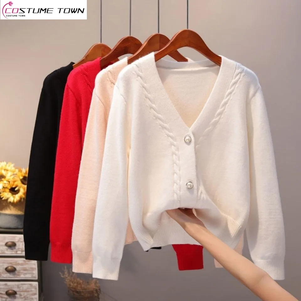 Top Trends: Sweater Cardigan Women&#039;s Jacket 2023 Spring And Autumn New Korean V-neck Loose Shawl Short Fashion Knitwear Sweater Shoppable Styles