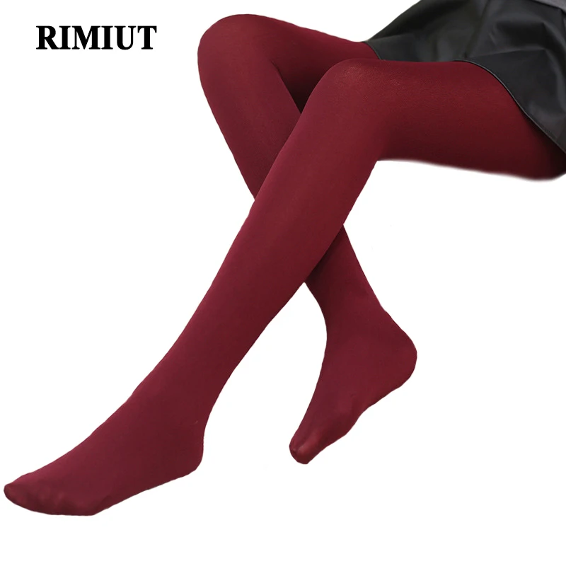 Top Trends: RIMIUT Full Length Leggings Woman Girls Casual Warm Winter Faux Velvet Knitted Thick Slim Leggings Super Elastic Pants Shoppable Styles