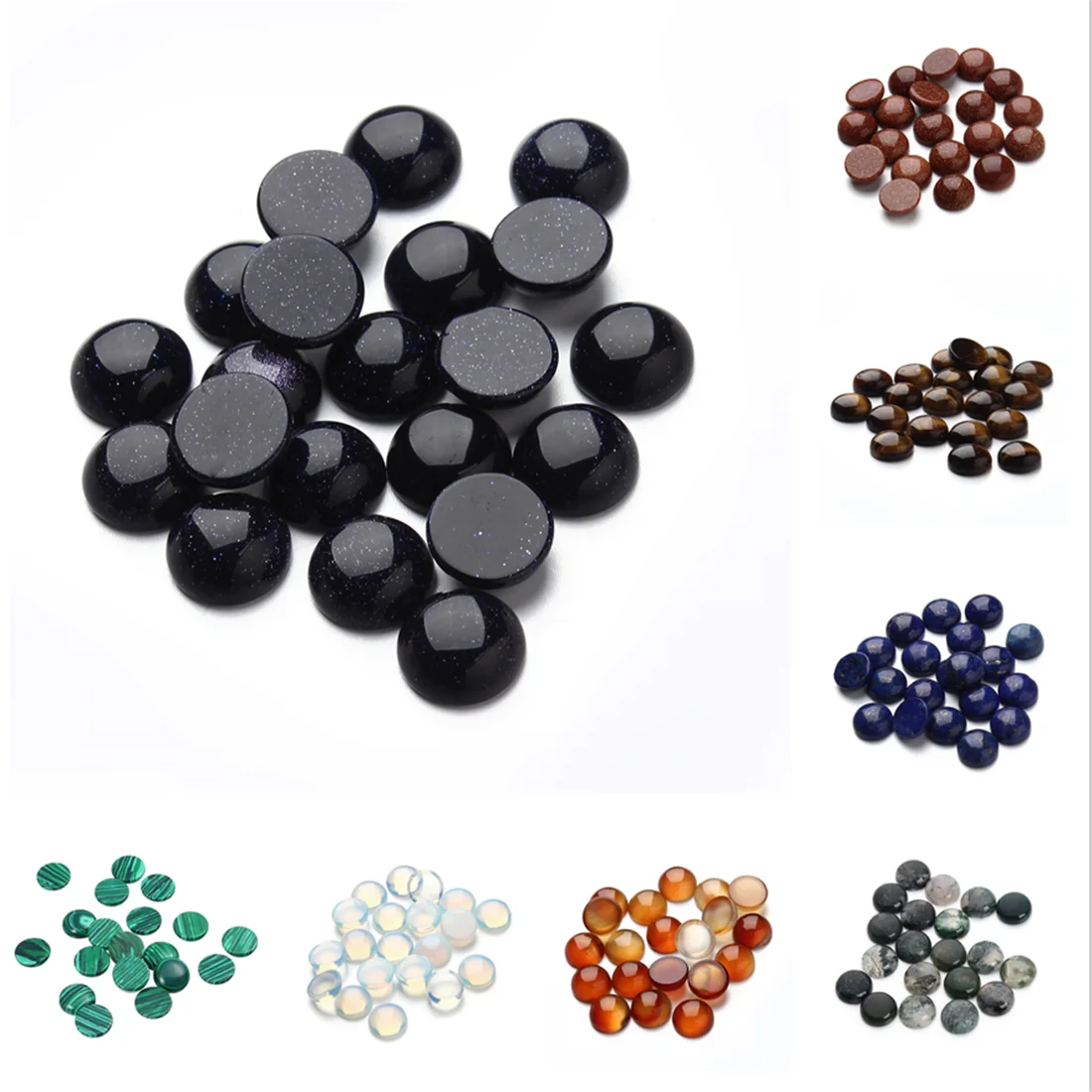 Top Trends: 10-20pcs / Lot 2 4 6 8 10 12 14 16 18 20 25mm Round Onyx Cabochons Natural Bulk Stone Bead For DIY Jewelry Making Pendant Bracelet Shoppable Styles