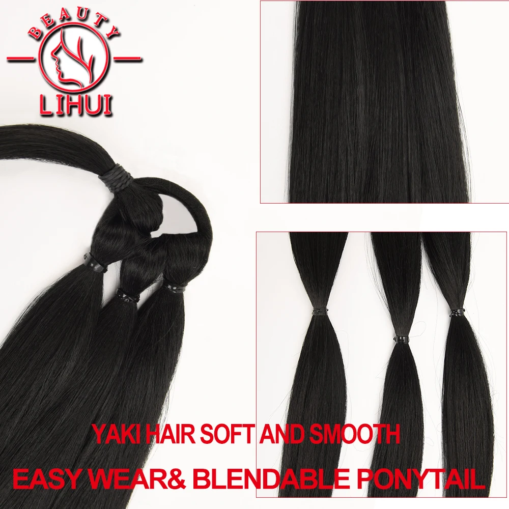 Top Trends: Synthetic Long Braided Ponytail Hairpiece Kinky Straight Ponytail For Women Dark Brown Ponytail Hair Extension 34 Inch Lihui Shoppable Styles - Image 3